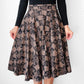 Vintage 1950s Taupe and Black Abstract Patterned Fit and Flare Skirt - Sz. S/M