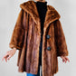 1950s - 1960s Holts Renfrew Bell Sleeved Aline Toffee Toned Lined Fur Jacket