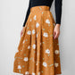 1970s - 1980s Caramel Floral Skirt - Sz. Sm