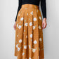 1970s - 1980s Caramel Floral Skirt - Sz. Sm