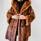 1950s - 1960s Holts Renfrew Bell Sleeved Aline Toffee Toned Lined Fur Jacket