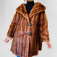 1950s - 1960s Holts Renfrew Bell Sleeved Aline Toffee Toned Lined Fur Jacket