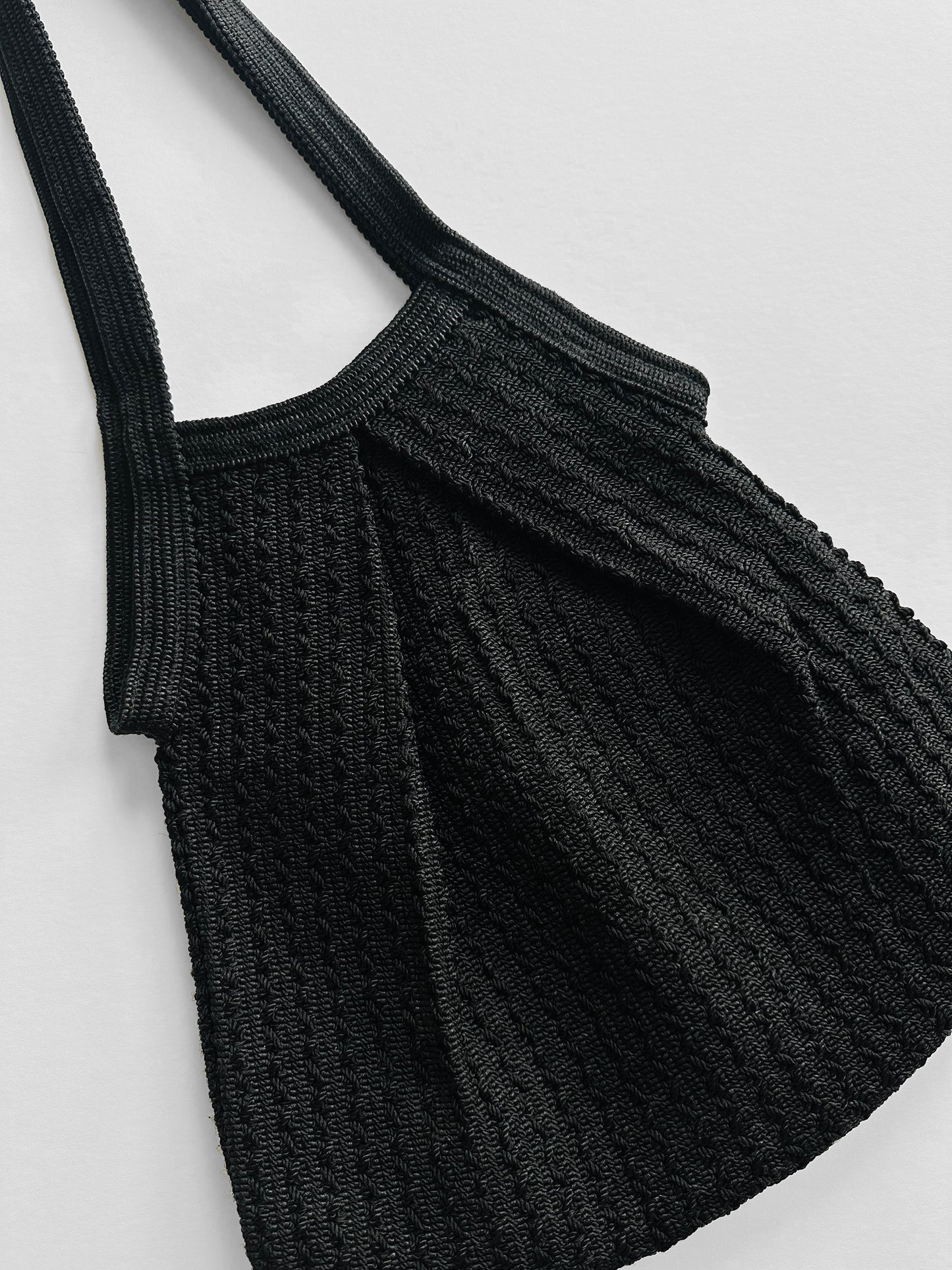 Vintage 1970s Black Woven Bag