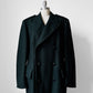 Hunter Green Double-Breasted Heavy Wool Military Trench Overcoat - Sz. M/L