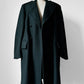 Hunter Green Double-Breasted Heavy Wool Military Trench Overcoat - Sz. M/L