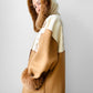 1980s Tan Pure Virgin Wool LUNDSTROM Canada Hooded Faux Fur Blanket Wrap Coat - Sz. O/S