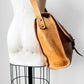 Well-Worn Tan Heavy Leather Buckle Closure Crossbody Travel Messenger Satchel Bag