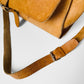 Well-Worn Tan Heavy Leather Buckle Closure Crossbody Travel Messenger Satchel Bag