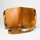 Well-Worn Tan Heavy Leather Buckle Closure Crossbody Travel Messenger Satchel Bag