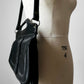 1960s Black Top-Handle Crossbody Faux-Leather Handbag Purse