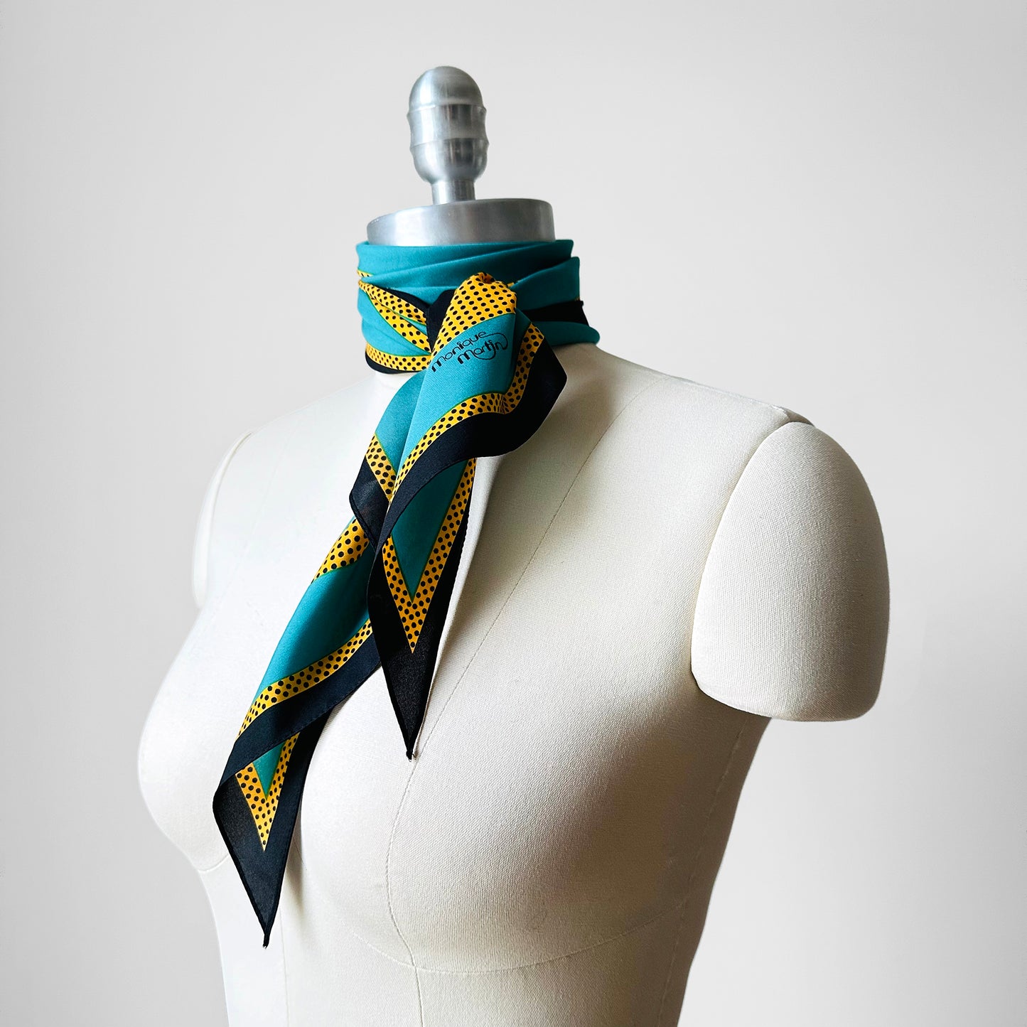 1960s Monique Martin Polkadot Scarf