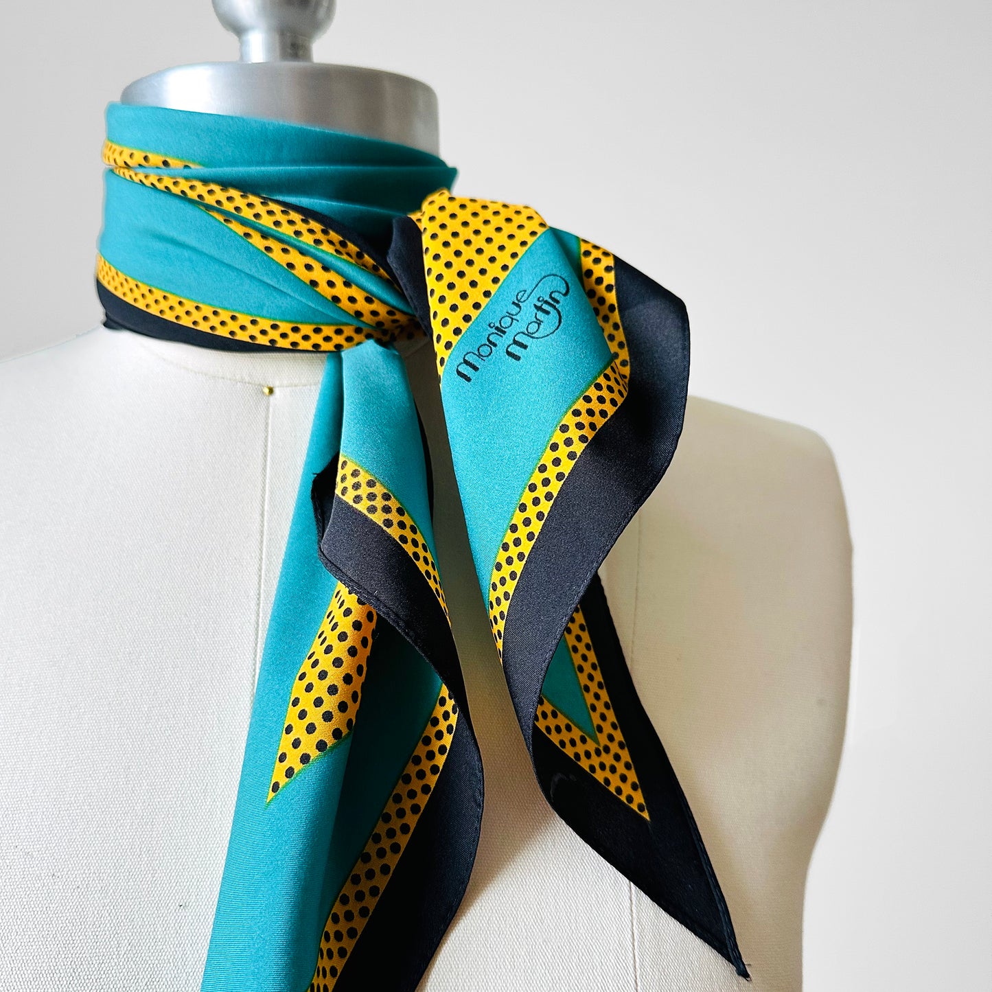 1960s Monique Martin Polkadot Scarf