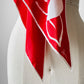 1960s Red and White Vera Polkadot Floral Scarf