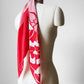 1960s Red and White Vera Polkadot Floral Scarf