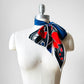 1960s Red Blue and Black Floral VERA Scarf