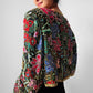 1980s Multi-Toned Beaded Sequins Open-Front Crop Silk Jacket - Sz. M/L