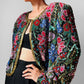 1980s Multi-Toned Beaded Sequins Open-Front Crop Silk Jacket - Sz. M/L