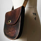 Well-Worn Brown Structured Distressed Leather Turn Lock Crossbody Satchel Bag Purse