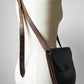 Well-Worn Brown Structured Distressed Leather Turn Lock Crossbody Satchel Bag Purse