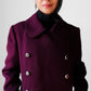 1960s - 1970s Plum Heavy Wool Lined A-line Dress Coat - Sz. Sm