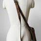 Well-Worn Brown Structured Distressed Leather Turn Lock Crossbody Satchel Bag Purse