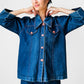 1990s 70s Style Blue Jean Button Front Jacket - Sz. S