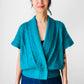 1980s Tealy Turquoise Kimono Style Delicate Knit Sleeveless Top - Sz. S/M