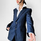 1970s Navy Blue Pinstripe Gender Fluid Pant Suit - Sz. XS/S