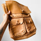 Large 1970s Tan Buttery Soft Leather Stitched Trim Shoulder Bag