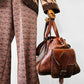Late 20th Century Brown Well-Worn Buttery Soft Leather Top Handle Shoulder Bag