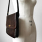 1960s Brown Made in Montreal Textured Faux Leather Turn Locking Adjustable Strap Purse