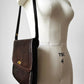 1960s Brown Made in Montreal Textured Faux Leather Turn Locking Adjustable Strap Purse