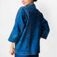 1990s 70s Style Blue Jean Button Front Jacket - Sz. S