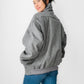 1980s Grey Wool Quilted LONDON FOG Bomber Jacket - Sz. L