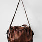 Late 20th Century Brown Well-Worn Buttery Soft Leather Top Handle Shoulder Bag