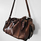 Late 20th Century Brown Well-Worn Buttery Soft Leather Top Handle Shoulder Bag