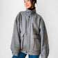 1980s Grey Wool Quilted LONDON FOG Bomber Jacket - Sz. L