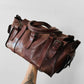 Late 20th Century Brown Well-Worn Buttery Soft Leather Top Handle Shoulder Bag