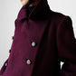 1960s - 1970s Plum Heavy Wool Lined A-line Dress Coat - Sz. Sm