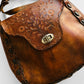 1970s Brown Floral Motif Tooled-Leather Purse