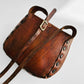 1970s Brown Floral Motif Tooled-Leather Purse