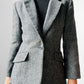 1960s Grey Single Button Tweed Wool Tapered Waist Jacket - Sz. S