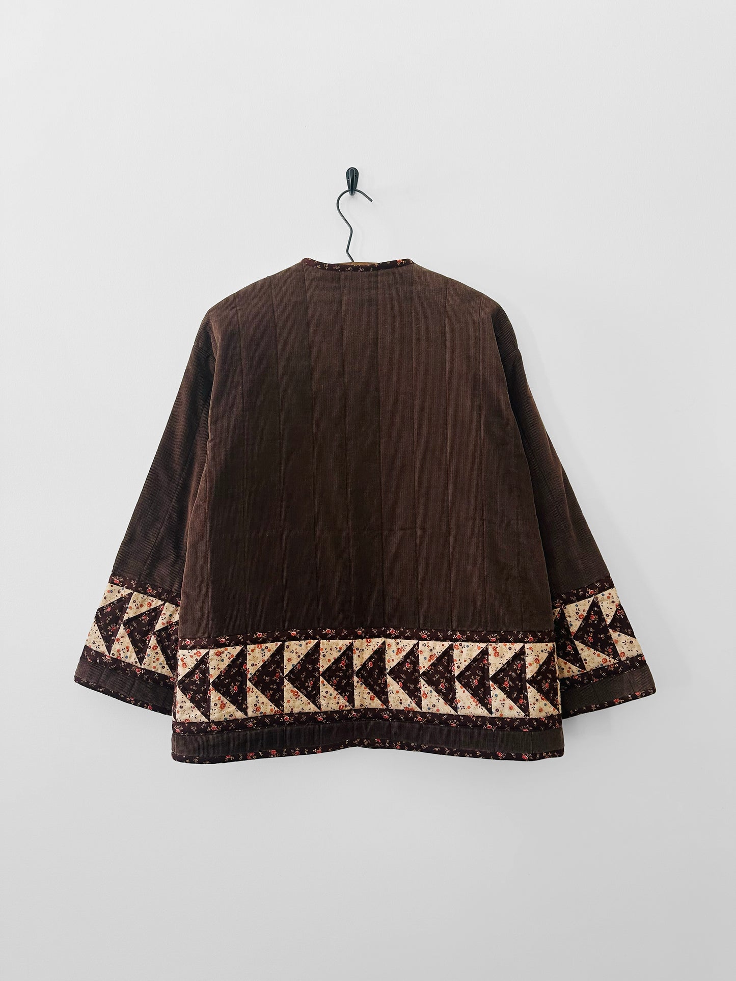 1970s Handmade Corduroy and Patchwork Quilted Jacket - Sz. S/M