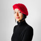 1970s Soft Cherry Red Wool Blend Knit Beret