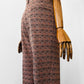 1970s Patterned Jacquard Wide Waistband Bell Bottom Pants - Sz. S/M
