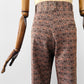 1970s Patterned Jacquard Wide Waistband Bell Bottom Pants - Sz. S/M