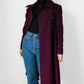 1960s - 1970s Plum Heavy Wool Lined A-line Dress Coat - Sz. Sm