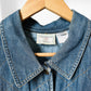 1980s Chambray Jean Denim Quilted Lightweight Snap-Button Vest