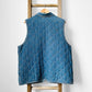 1980s Chambray Jean Denim Quilted Lightweight Snap-Button Vest