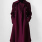 1960s - 1970s Plum Heavy Wool Lined A-line Dress Coat - Sz. Sm